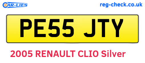 PE55JTY are the vehicle registration plates.
