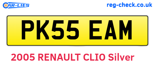 PK55EAM are the vehicle registration plates.