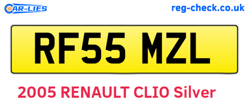 RF55MZL are the vehicle registration plates.