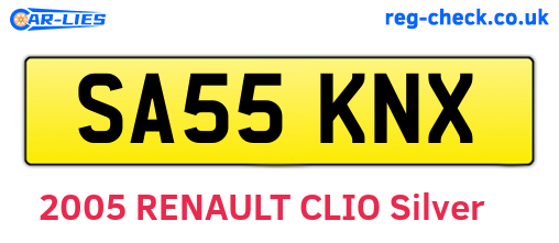 SA55KNX are the vehicle registration plates.