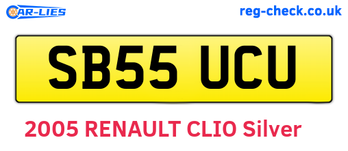 SB55UCU are the vehicle registration plates.