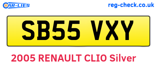 SB55VXY are the vehicle registration plates.