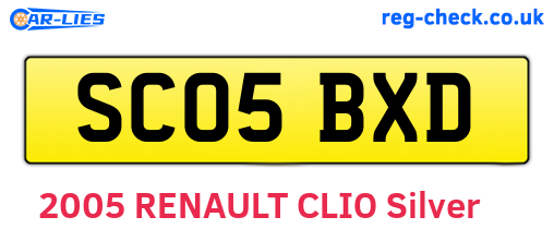 SC05BXD are the vehicle registration plates.