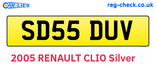 SD55DUV are the vehicle registration plates.