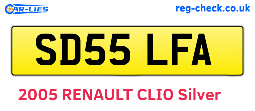 SD55LFA are the vehicle registration plates.