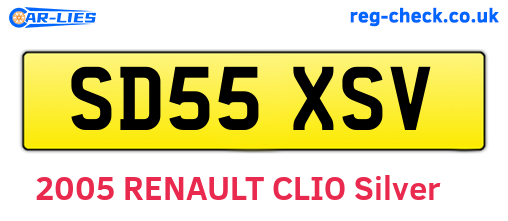 SD55XSV are the vehicle registration plates.