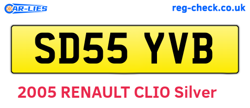 SD55YVB are the vehicle registration plates.