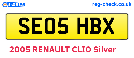SE05HBX are the vehicle registration plates.