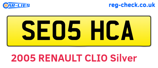 SE05HCA are the vehicle registration plates.
