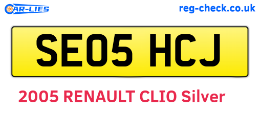 SE05HCJ are the vehicle registration plates.
