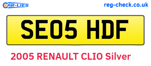 SE05HDF are the vehicle registration plates.