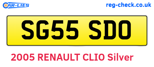 SG55SDO are the vehicle registration plates.