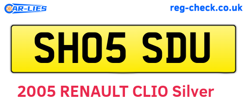 SH05SDU are the vehicle registration plates.