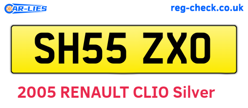 SH55ZXO are the vehicle registration plates.