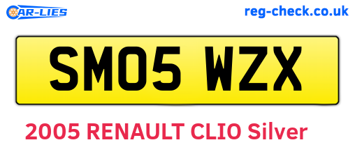 SM05WZX are the vehicle registration plates.