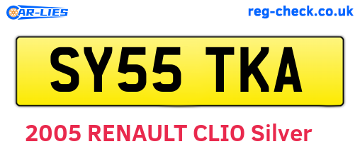 SY55TKA are the vehicle registration plates.