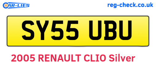 SY55UBU are the vehicle registration plates.