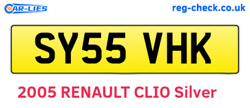 SY55VHK are the vehicle registration plates.