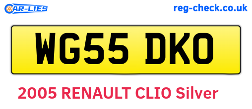 WG55DKO are the vehicle registration plates.