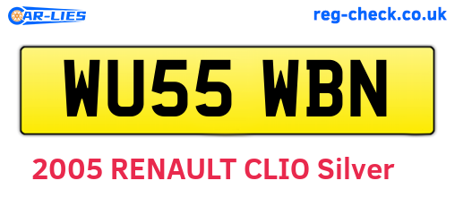 WU55WBN are the vehicle registration plates.