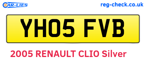 YH05FVB are the vehicle registration plates.