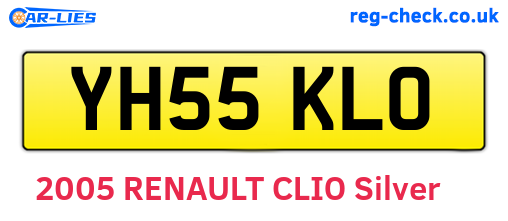 YH55KLO are the vehicle registration plates.