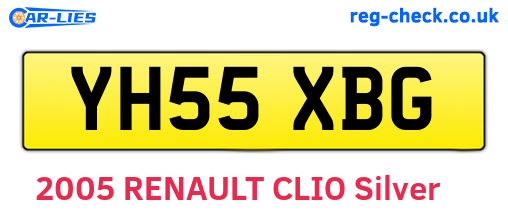 YH55XBG are the vehicle registration plates.