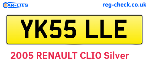 YK55LLE are the vehicle registration plates.