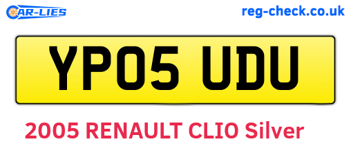 YP05UDU are the vehicle registration plates.