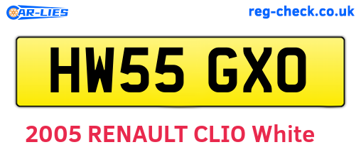 HW55GXO are the vehicle registration plates.