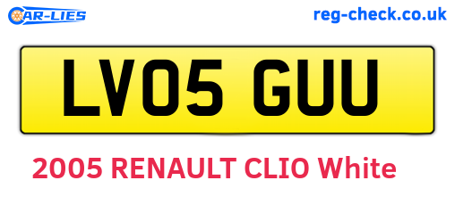 LV05GUU are the vehicle registration plates.