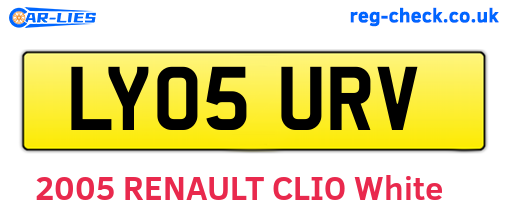 LY05URV are the vehicle registration plates.