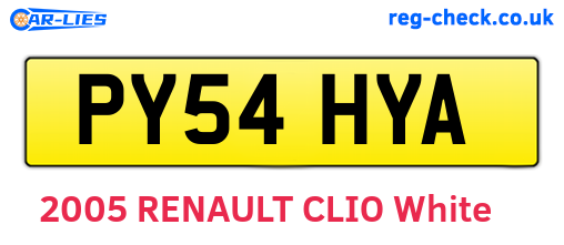 PY54HYA are the vehicle registration plates.