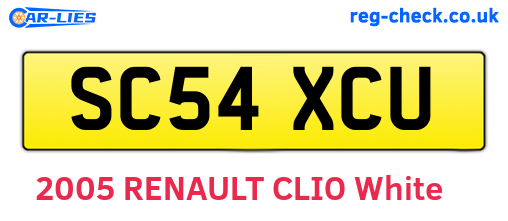 SC54XCU are the vehicle registration plates.