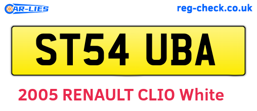 ST54UBA are the vehicle registration plates.