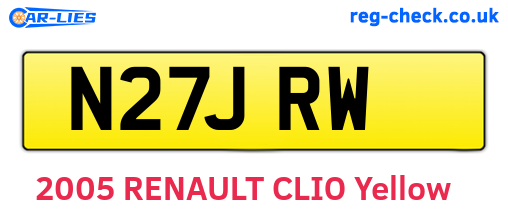 N27JRW are the vehicle registration plates.