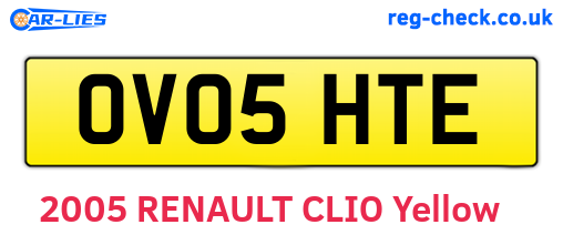 OV05HTE are the vehicle registration plates.