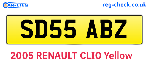 SD55ABZ are the vehicle registration plates.