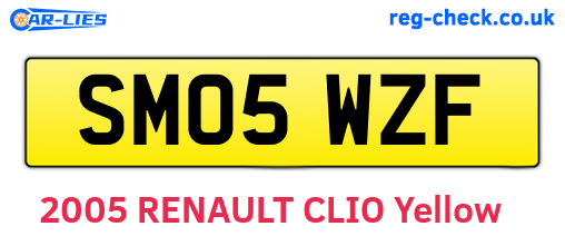 SM05WZF are the vehicle registration plates.