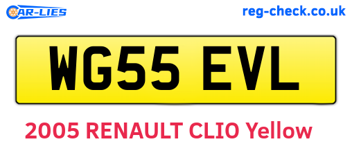 WG55EVL are the vehicle registration plates.