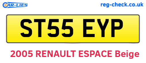 ST55EYP are the vehicle registration plates.