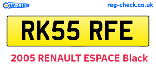 RK55RFE are the vehicle registration plates.