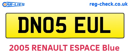 DN05EUL are the vehicle registration plates.