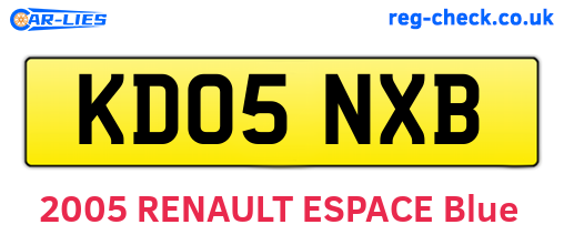 KD05NXB are the vehicle registration plates.