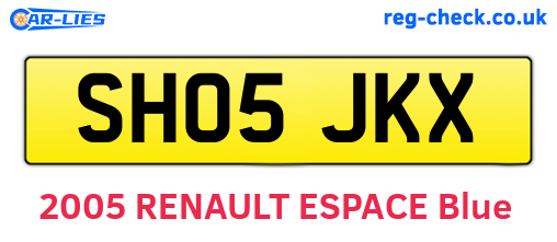 SH05JKX are the vehicle registration plates.