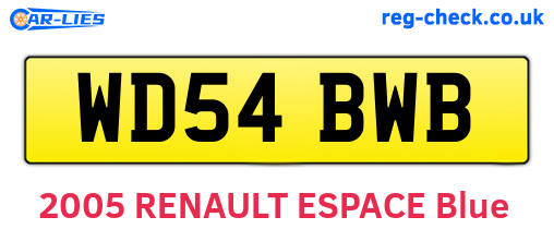 WD54BWB are the vehicle registration plates.