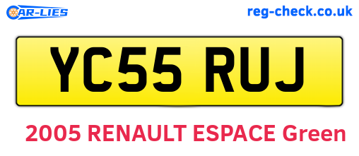 YC55RUJ are the vehicle registration plates.