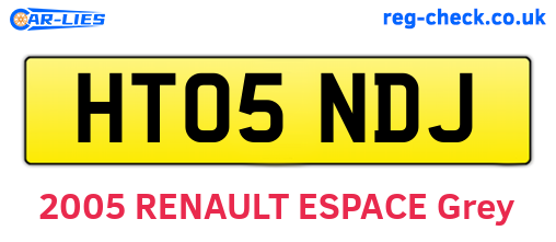 HT05NDJ are the vehicle registration plates.