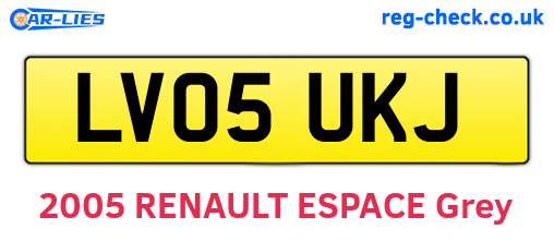 LV05UKJ are the vehicle registration plates.