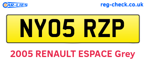 NY05RZP are the vehicle registration plates.